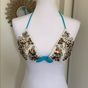 Victoria secret embellished triangle bikini top